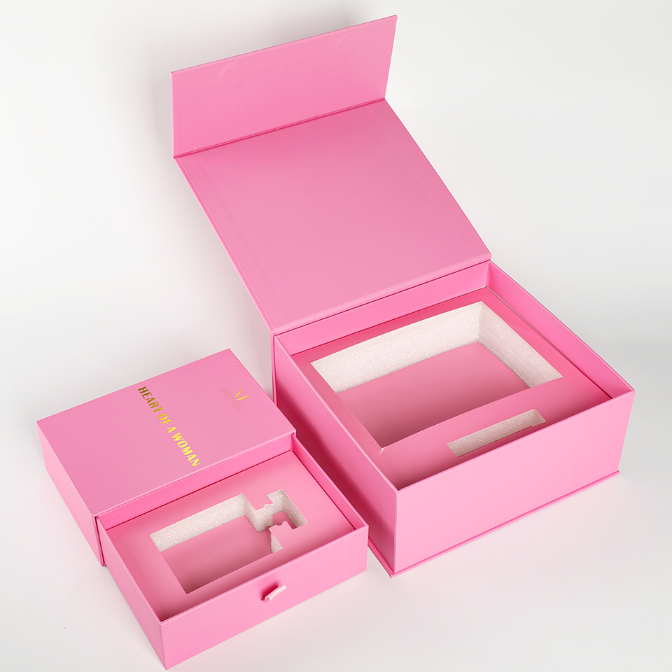 Luxury Skincare Christmas Gifts - Aangepaste luxe roze met papieren schuiminzet